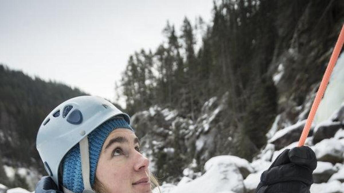 Eirin Breie klatrar mykje til vanleg, men har ikkje drive mykje med isklatring.
