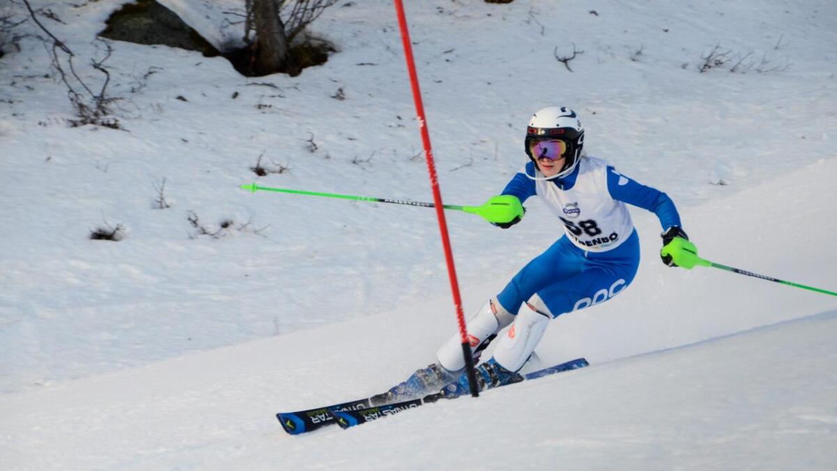 Andrea Skaaland Larsen (Hemsedal IL) stiller onsdag til start i NM i parallellcup i Holmenkollen. Her fotografert under eit FIS-renn på Geilo i 2016.
