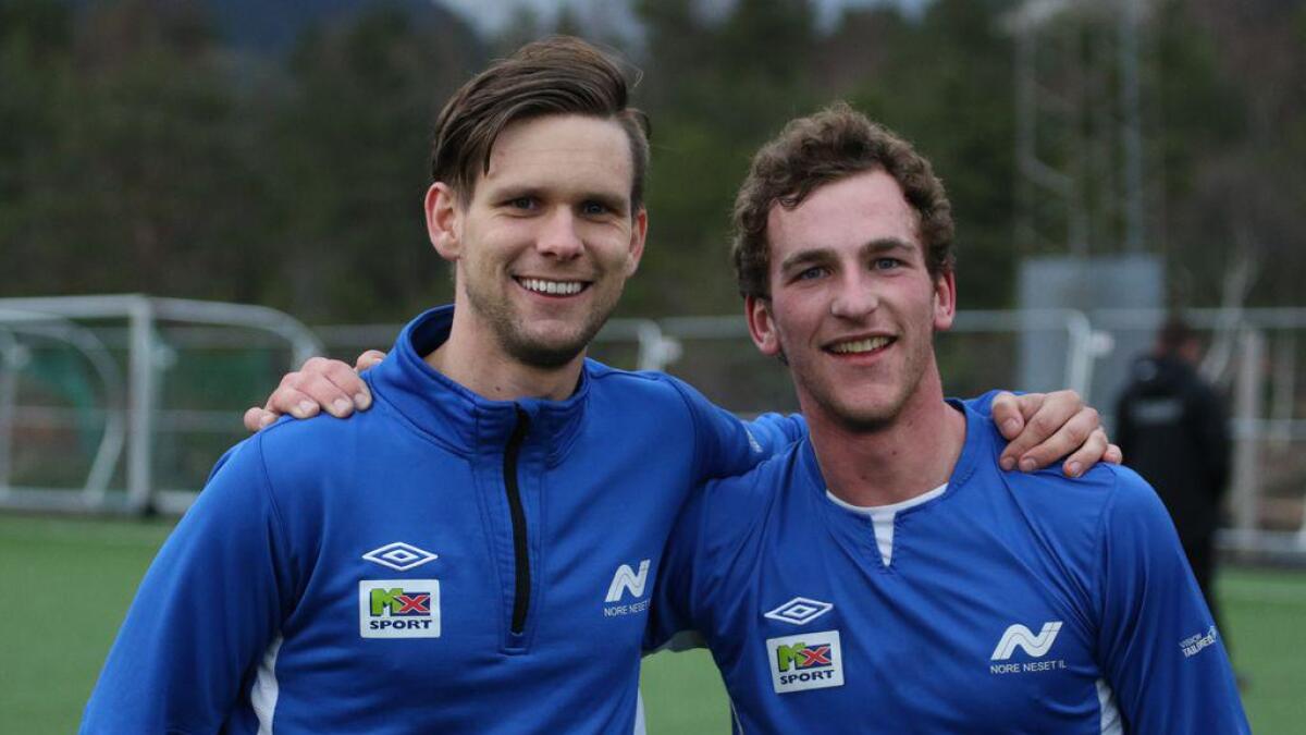 Anders Kinden og Ruben Grindevoll ordna måla som sikra Nore Neset A-lag sine første tre poeng i 5. divisjon.