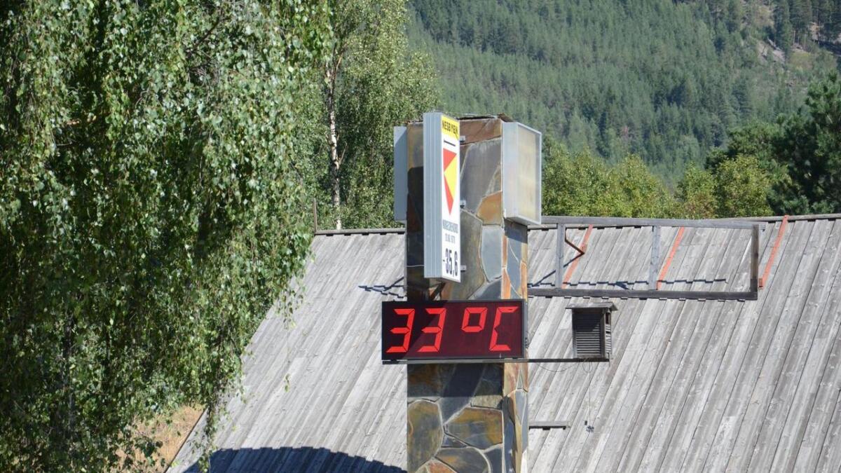 Nesbyen mista ikkje varmerekorden fredag. På det varmaste i Nesbyen vart det målt 32,9 grader.