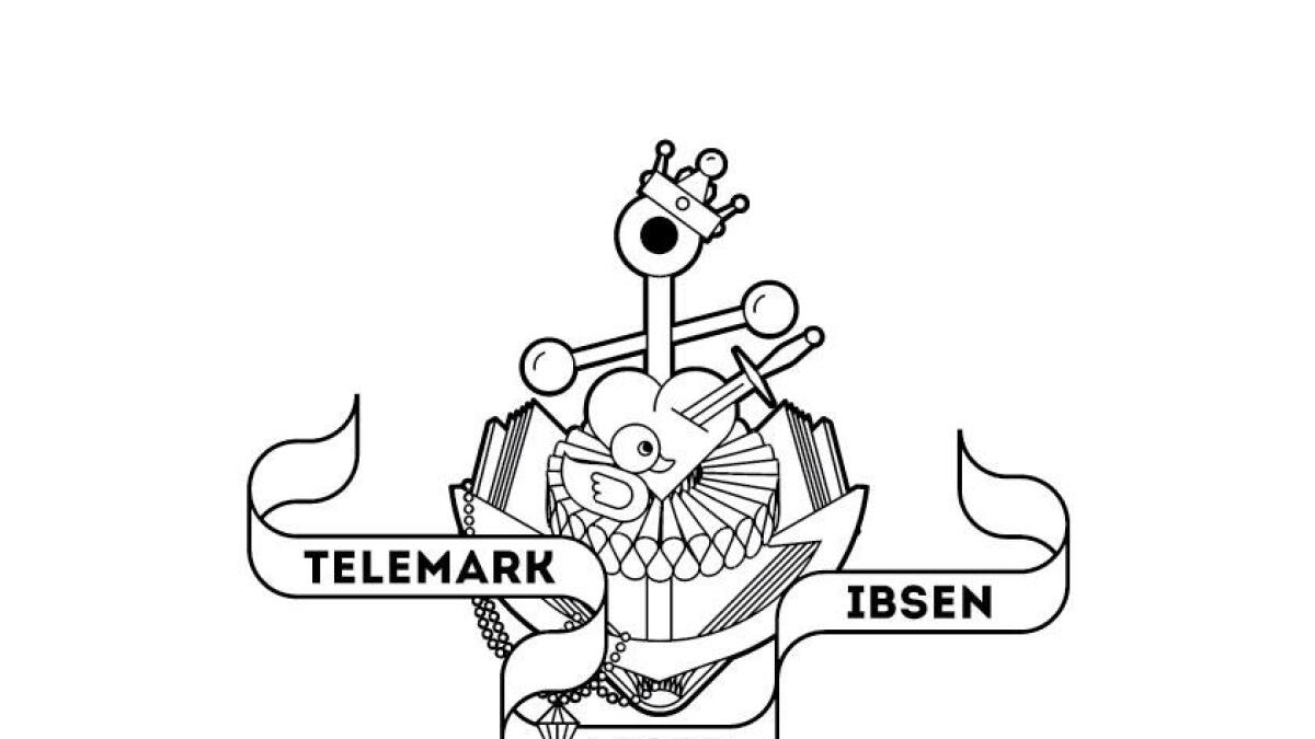 Hilde og Bård Tørdal har utvikla logoen som alle arrangement i  «Telemark leser Ibsen» vil bli knytt til.