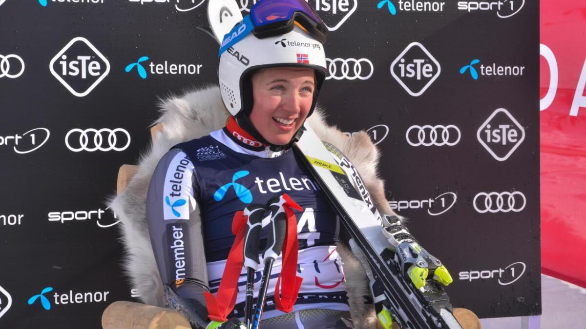 Maria Tviberg i leiarstolen under alpint-NM i Hemsedal 2019.
