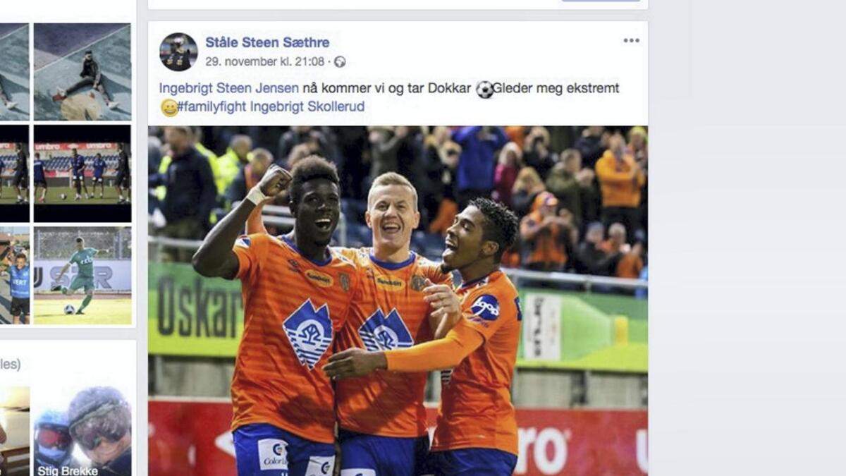 "No kommer vi og tar dokkar", åtvarar Ståle Steen Sæthre familiemedlemene sine i Bærum før Aafk møter Stabæk onsdag.