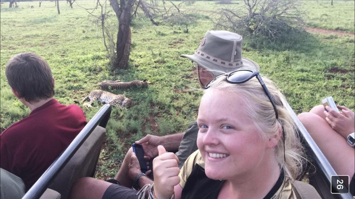 Margaret på safari i Zululand.