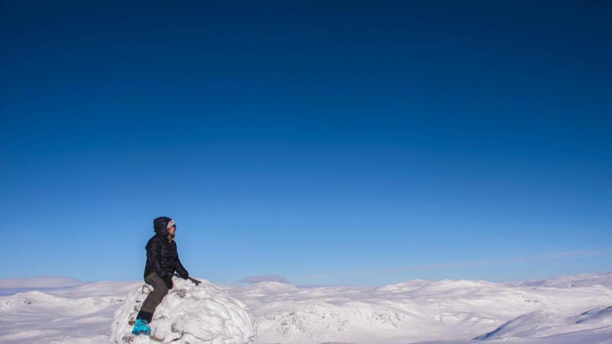 Meteorologane melder kaldt og fint påskevêr. Her frå topptur til Slettind på Hemsedalsfjellet.