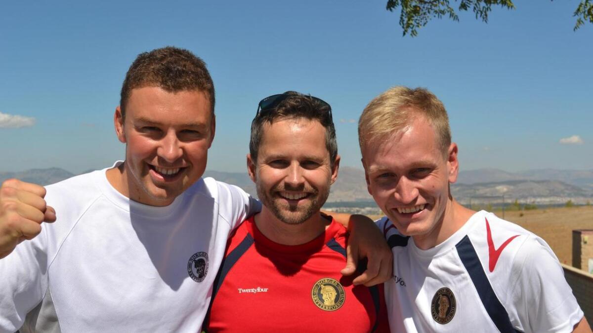 Ole Kristian Bryhn, Stian Bogar og Odd Arne Breknehar teke fleire internasjonale medaljer i lag.  (Arkiv