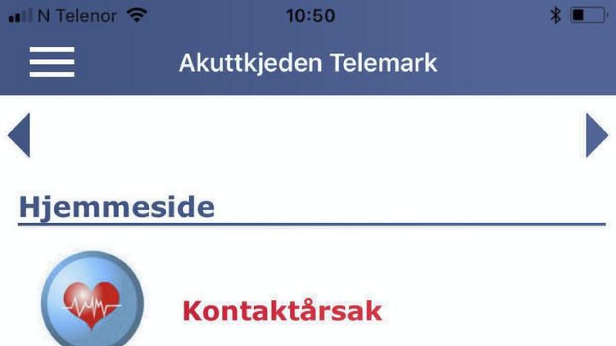 På appen til Akuttkjeden Telemark kan ein sjå korleis ein skal gå fram ved ulike helseproblem i dei ulike einingane.