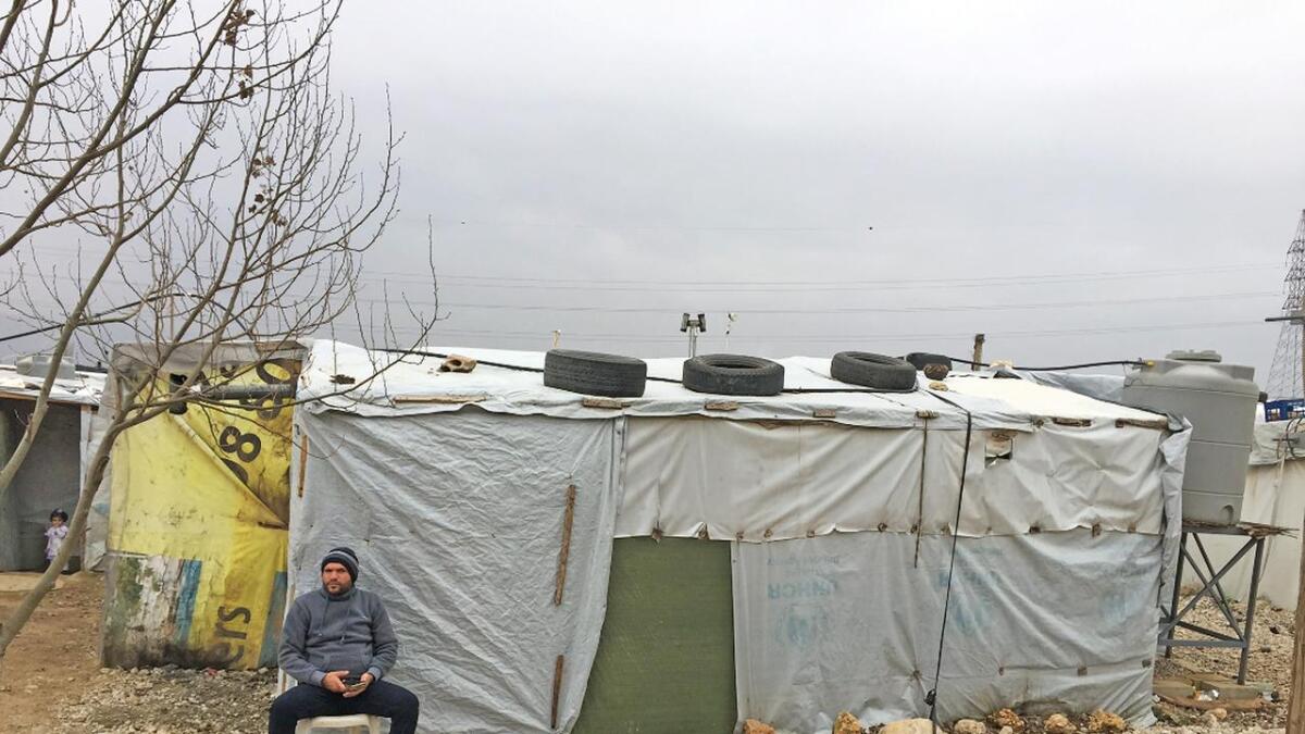 Flyktningane bur i telt også om vinteren.