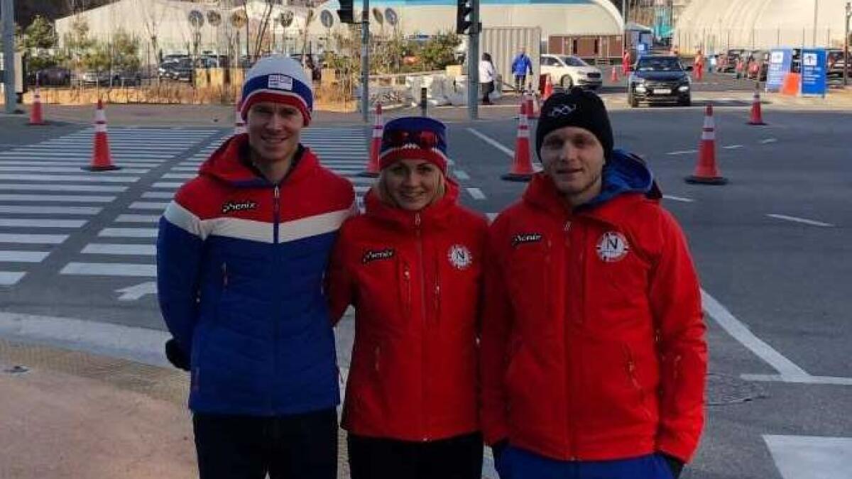 Hege Bøkko er klar for 1000-meter i Pyeongchang. For sambuar Simen Spieler Nilsen (t.v.) og bror Håvard Bøkko (t.h.) er OL alt i gang.