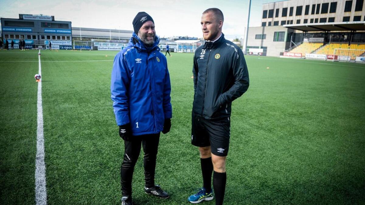 Trenar Trond Fredriksen har tru på at Espen Garnås kan nå langt innan fotballen.