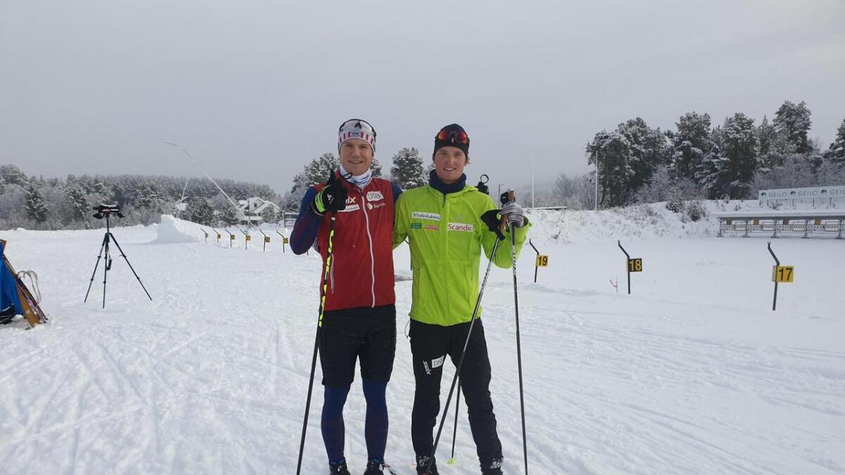 Vetle Sjåstad Christiansen, elitelaget skiskyting og Aleksander Fjeld Andersen, Team Mesterbakeren, skiskyting – begge to er Geilo IL-løparar. Dei er klar for skisesongen.