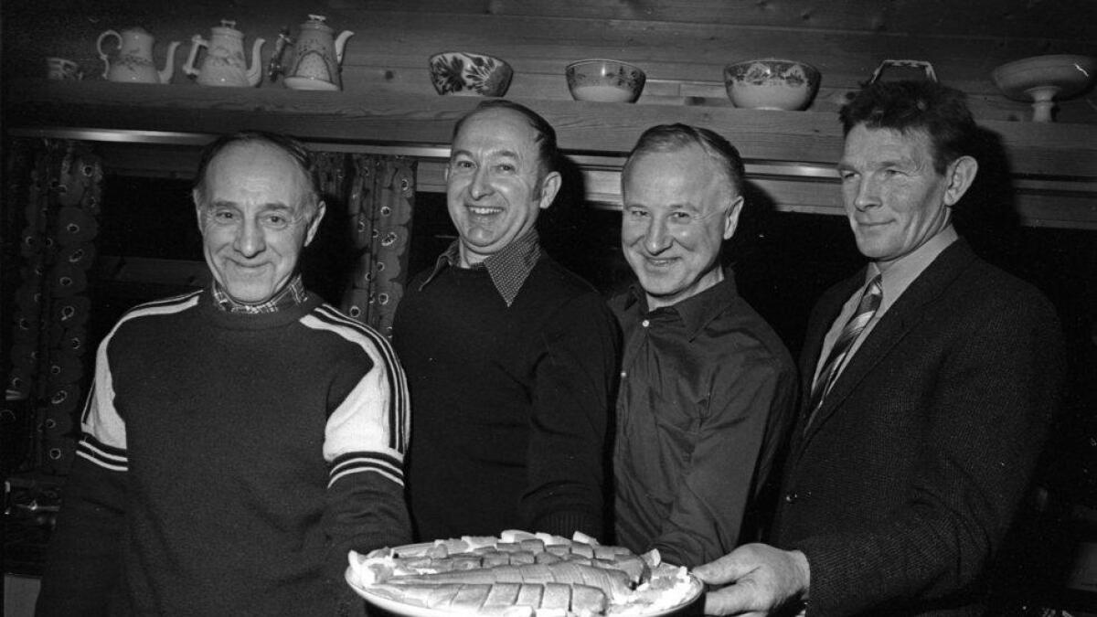 Dei stifta «Hallingfisk», f.v. Knut Gunhildgard, Konrad Pedersen, Sigurd Kirkebøen og Olav Jonseth