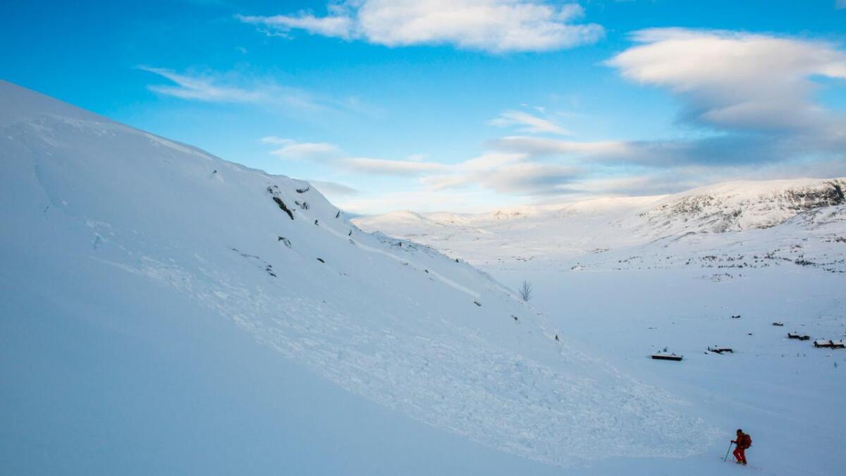 Snøskred i Hemsedalsfjellet fotografert ved ein tidlegare anledning.