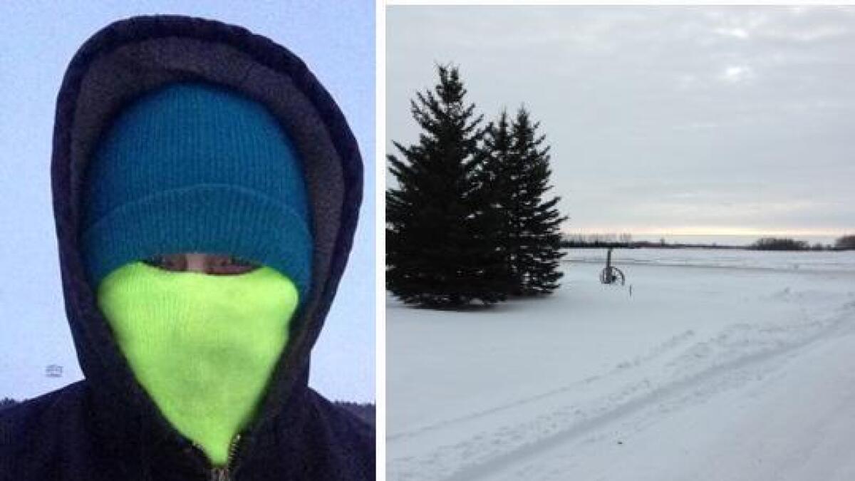 Janne Myrdal må kle godt på seg for å holde varmen når gradestokken kryper ned mot 40 minusgrader i Nord Dakota.