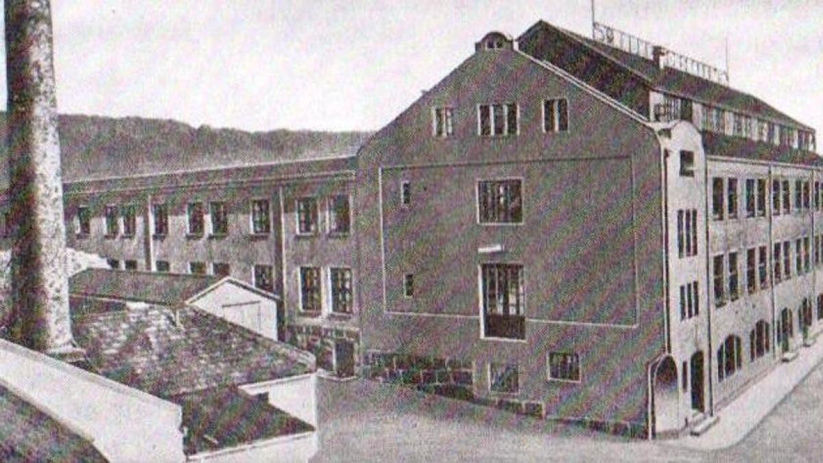 Slik såg fabrikken til J. Jacobsen trikotasje og konfeksjon ut i 1949.