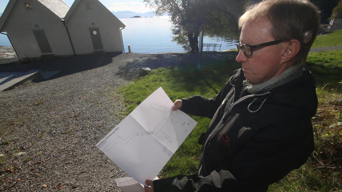 Ved hjelp av lasarmålar har Øyvind Gjerde fått laga dette kartet over bunkersen.