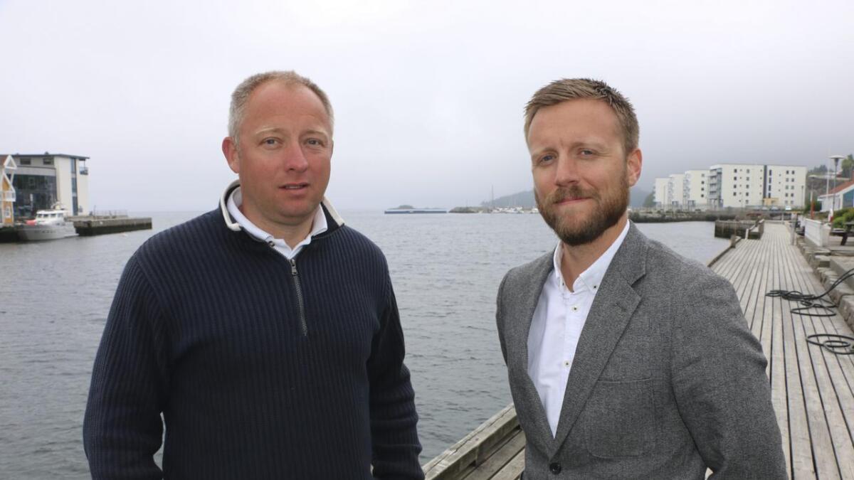 Leiar av Adhoc-utvalet for Os hamn, Ståle Skaatun, og næringssjef Daniel Skotheim, fortel at Os kommune har store ambisjonar for Os hamn.