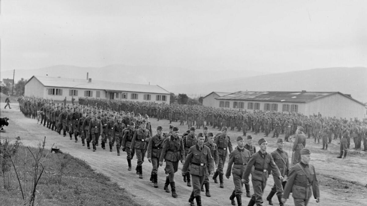 Den norske legion før avreise frå Gulskogen i juni 1941.