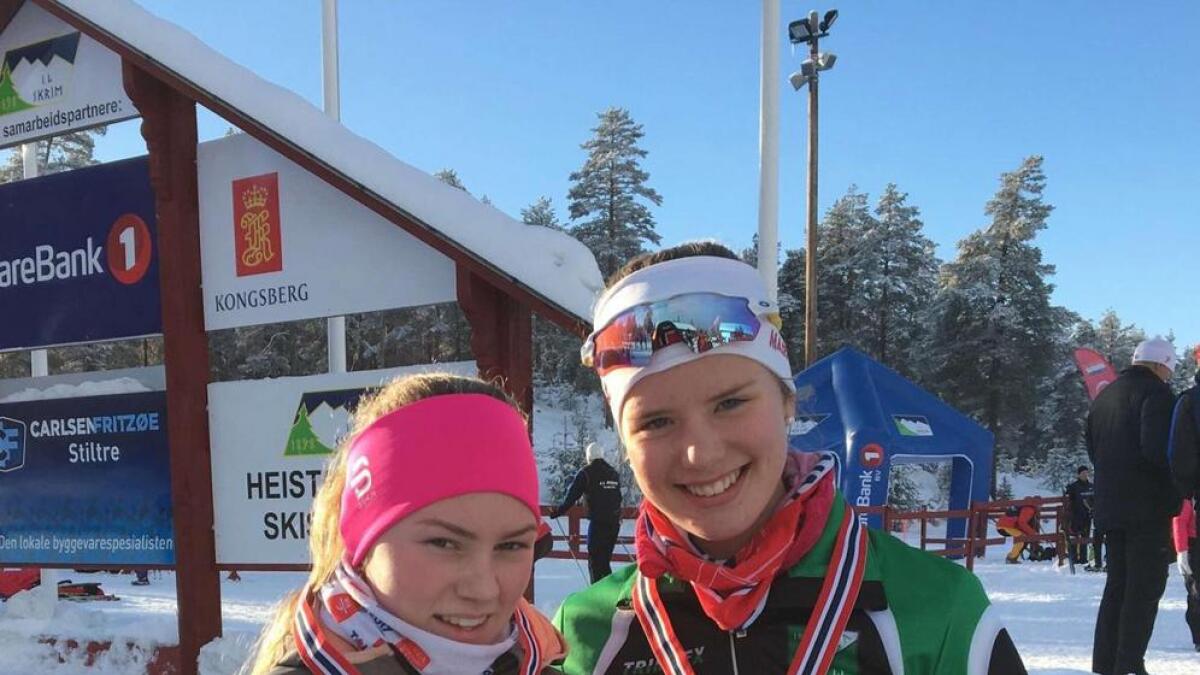 Marte Mikkelsplass og Ingrid Røe Gullingsrud var på pallen i Kretsmeisterskapen.