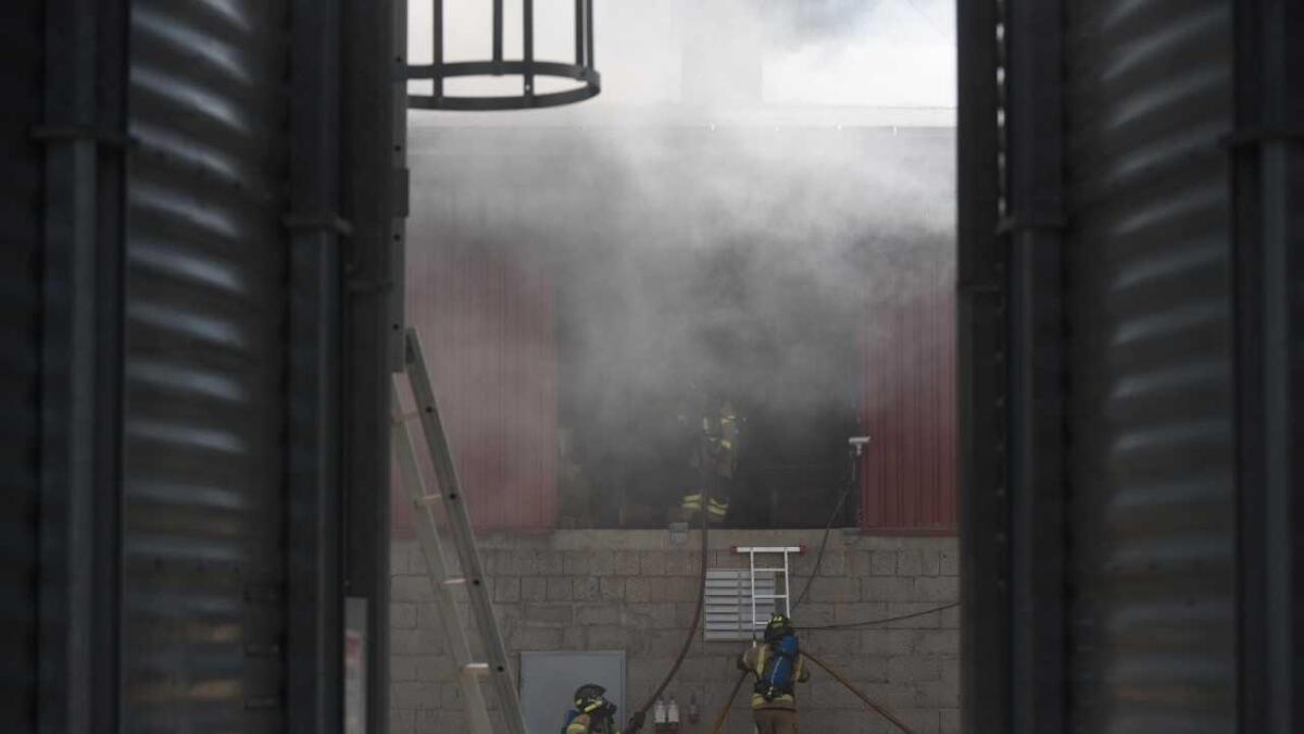 Det brenn hjå pelletsfabrikken i Kleivi.