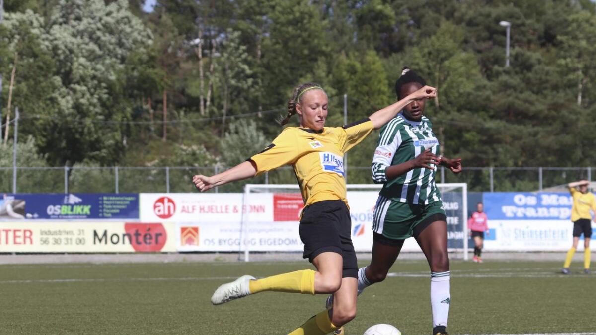 Agathe Cöllestine Lekven skåra Os sitt første mål mot Askøy i dag.