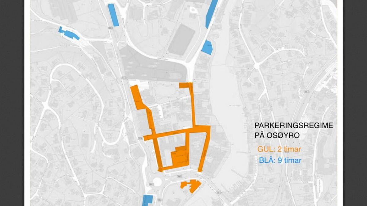 Slik blir det nye parkeringsregimet på Osøyro.