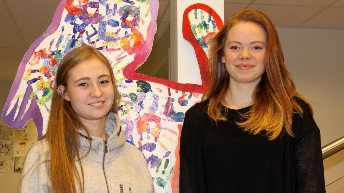 Rebecca Gjuvsland Skjelnes (18) og Sunniva Brendehaug (17) vann kvar sin konkurranse i regi av Hordaland fylkeskommune, om førstesidene på årets skulekatalogar.